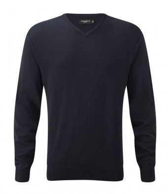 710M - Russell V Neck Knitted Pullover | FRENCH NAVY