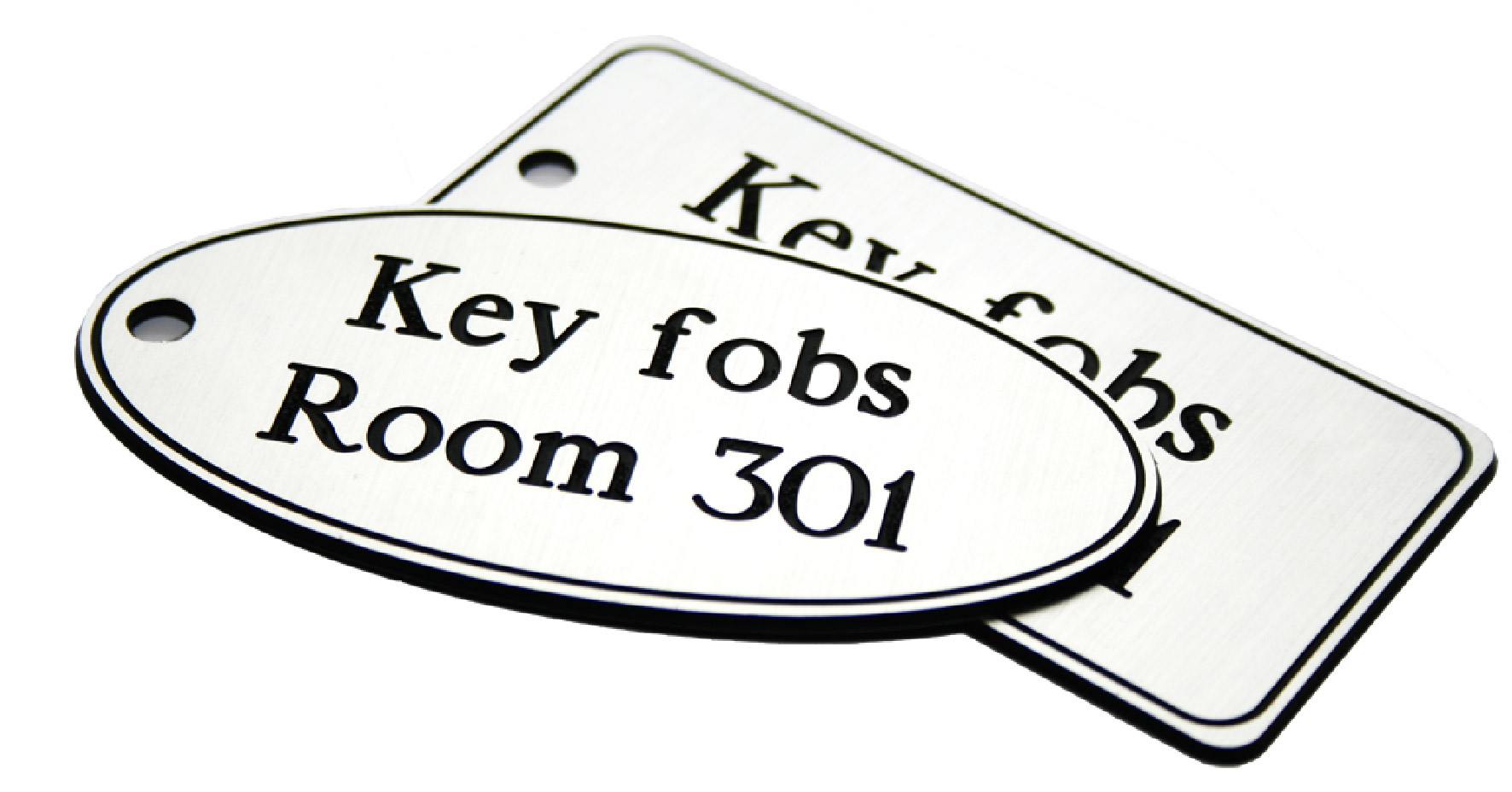 50x100mm-key-fob-oval-white-text-on-black