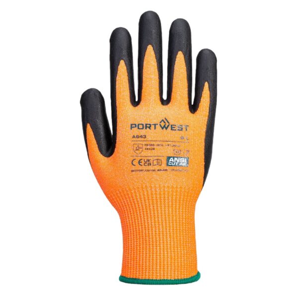 Amber Cut Nitrile Foam Gloves