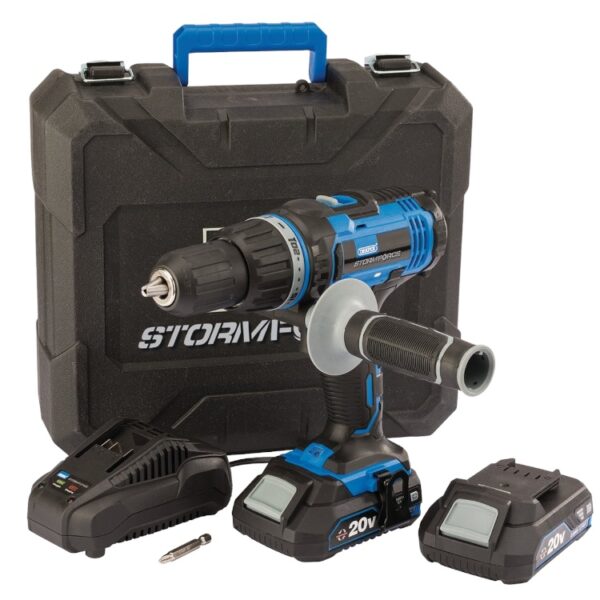 Storm Force® 20V Combi Drill with 2 x 2.0Ah Batteries & Charger