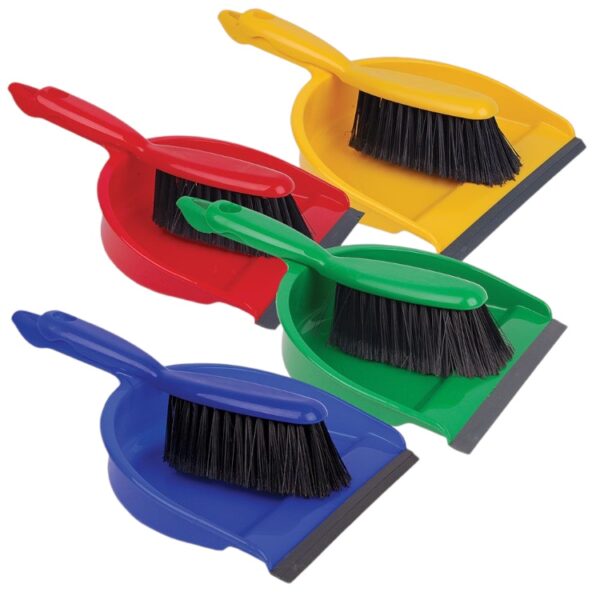 Plastic Dustpan & Stiff Brush