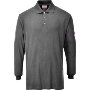 Flame Resistant Anti-Static Long Sleeve Polo Shirt - Image 3