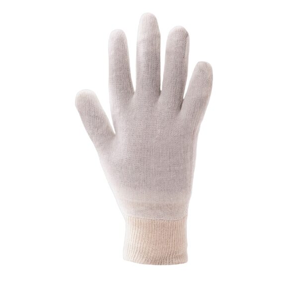 Stockinette Knit-Wrist Cotton Gloves (Men)