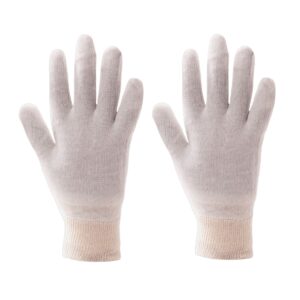 Stockinette Knit-Wrist Cotton Gloves (Men) - Image 2