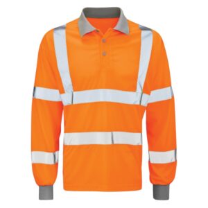 Hi-Vis Long Sleeve Breathable Polo Shirt - Image 2