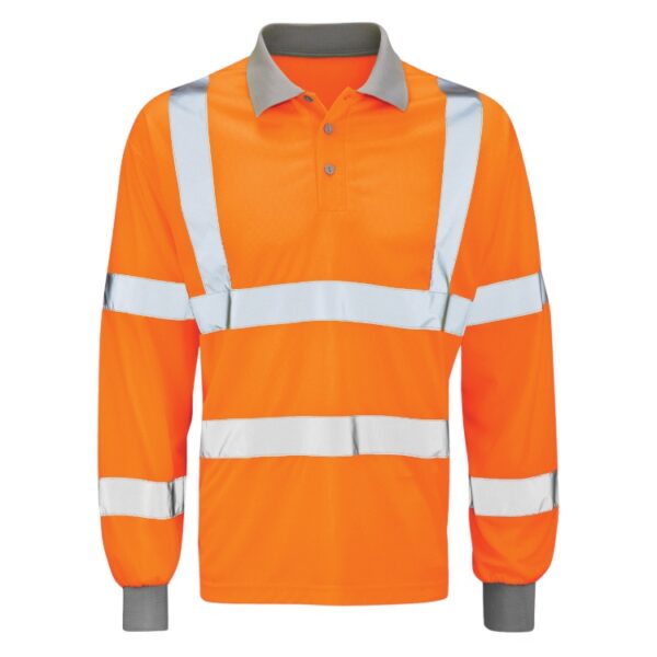 Hi-Vis Long Sleeve Breathable Polo Shirt - Image 2