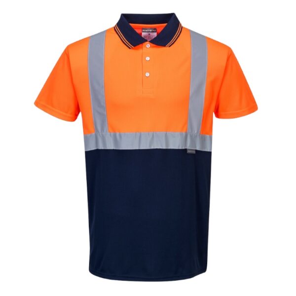 Hi-Vis Short Sleeve Contrast Polo Shirt - Image 2