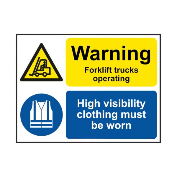 Warning - Forklift Trucks - Hi-Vis Must Be Worn