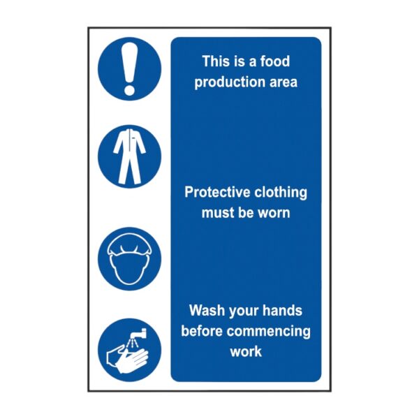 Food Production Area - Protective Clothing - Wash Hands