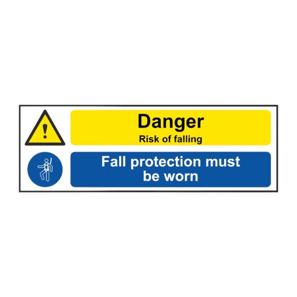 Danger - Risk of Falling - Fall Protection Must be Worn